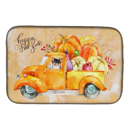 Carolines Treasures Fall Harvest Long Haired Chihuahua Dish Drying Mat CK2672DDM